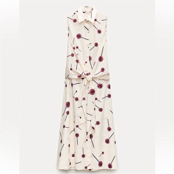 Zara Lollipop Printed Poplin Shirtdress ZW Collection 2024 XS NWT - Picture 3 of 16